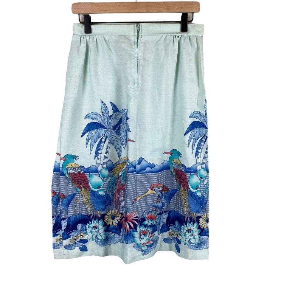 Vintage Jackie O! Blue Bird Skirt - Picture 2 of 9